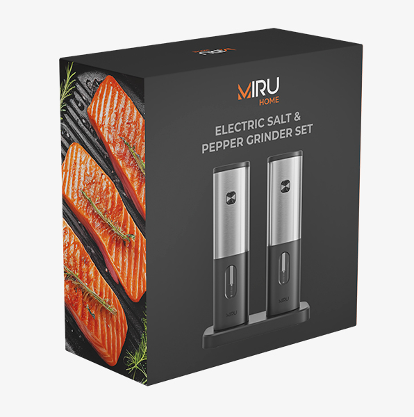 Набор мельниц для специй (2 шт. на подставке), электрические,ПОВРЕЖДЕННАЯ УПАКОВКА